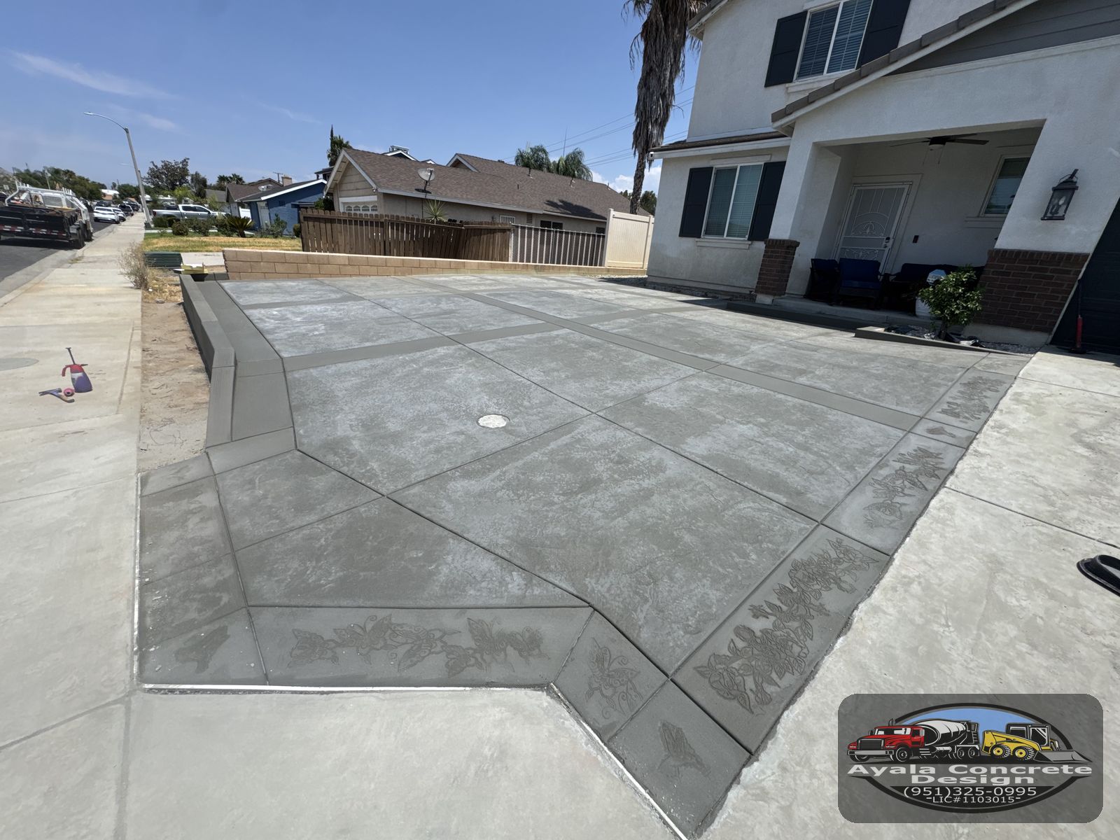 Floral-stamped driveway — 1