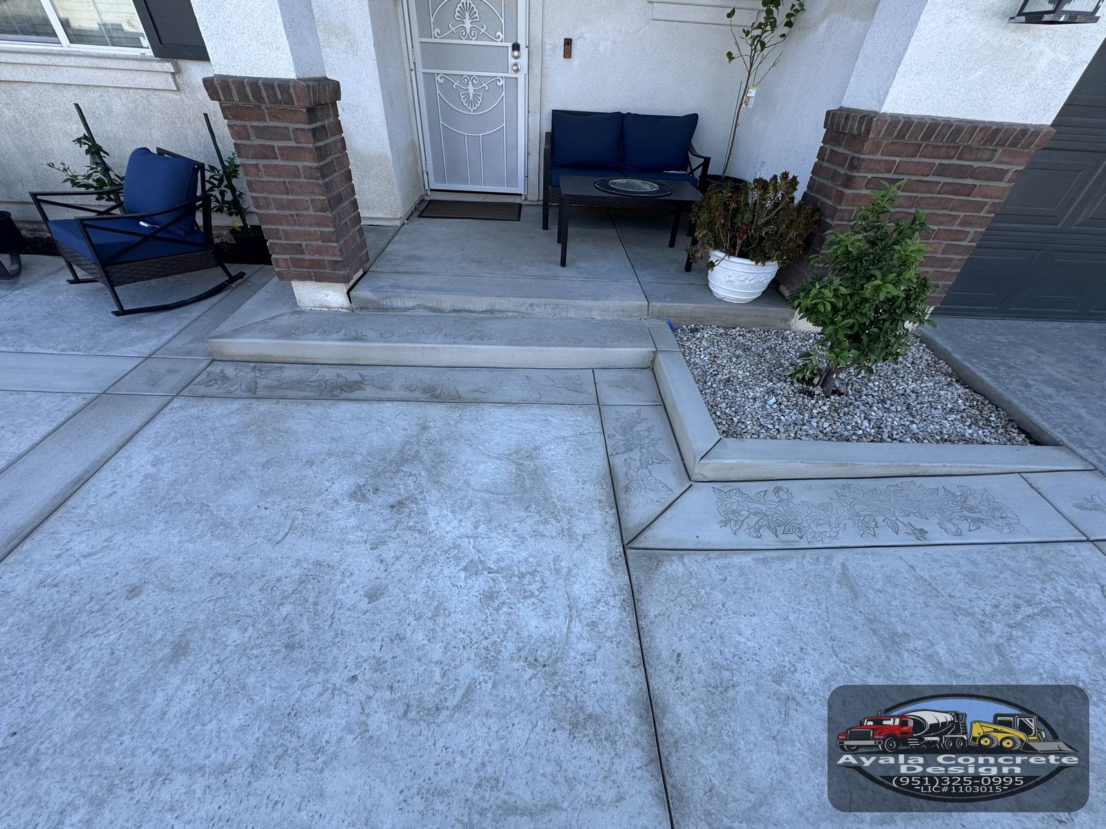 Floral-stamped driveway — 2